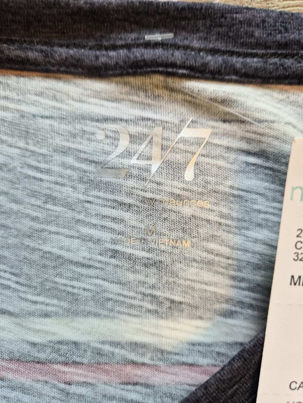 [NWT] Mauirces 24/7 Dawson Americana Striped Crew Neck Tee Blue Red M - Picture 8 of 9